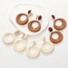 70s80s Dangle Earrings for Women Retro Clip On Earrings Acrylic White Earrings for Women Dangle Disco Earrings Jewelry 70s Accessories Birthday Party Jewelry-Round Clip On Brown view 3