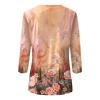 Dressy Tops for Women,Tops for Women Casual Fall 3/4 Sleeve Shirts Fashion Round Neck Cute Print Graphic Tees Blouses Casual Plus Size Loose Basic Printed Graphic Ladies Sexy Workout 2023(5-Pink,4XL) view 3