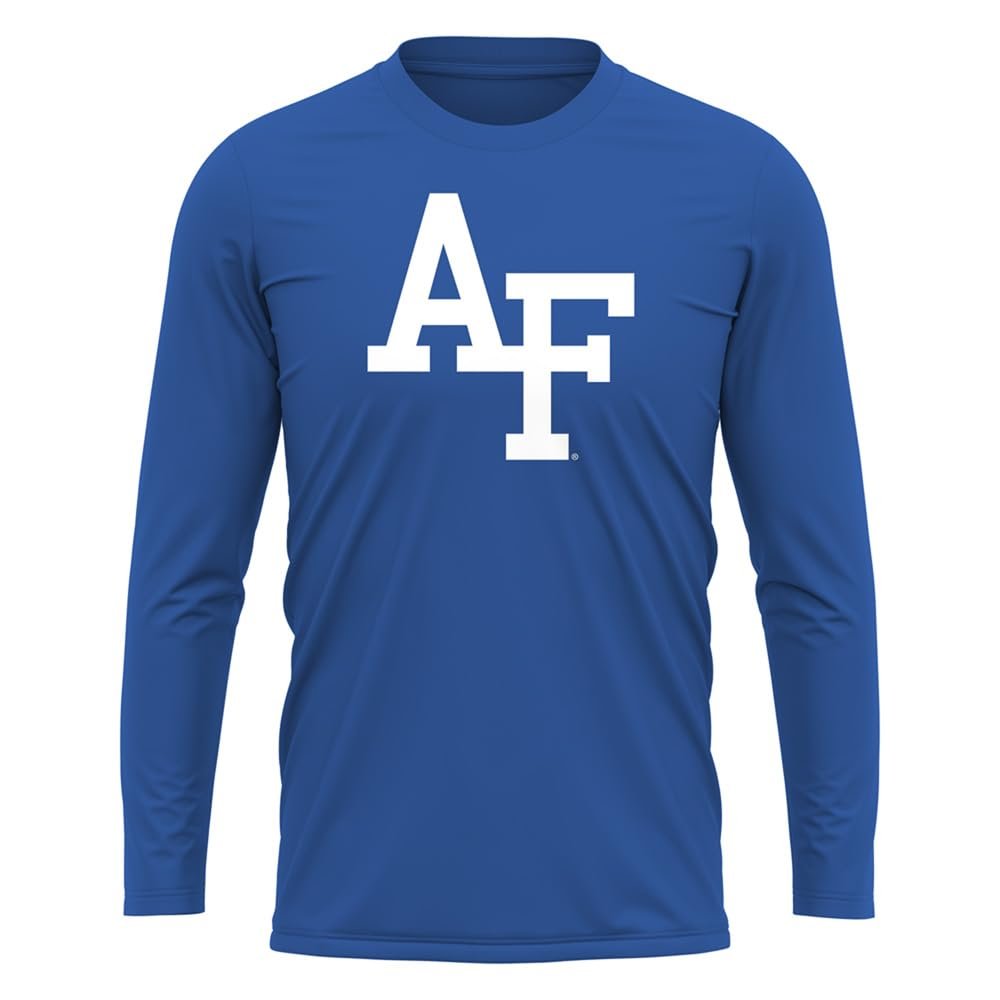 Campus Lab Air Force Academy Adult Men's Sport Long Sleeve Shirt Primary Logo, Royal, Large