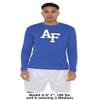 Campus Lab Air Force Academy Adult Men's Sport Long Sleeve Shirt Primary Logo, Royal, Large view 3