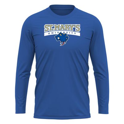 Campus Lab St. Mary's University Adult Men's Sport Long Sleeve Shirt Primary Logo, Royal, Medium