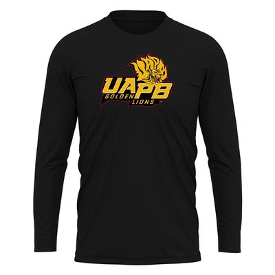 Campus Lab University of Arkansas at Pine Bluff Adult Men's Sport Long Sleeve Shirt Primary Logo, Black, Small