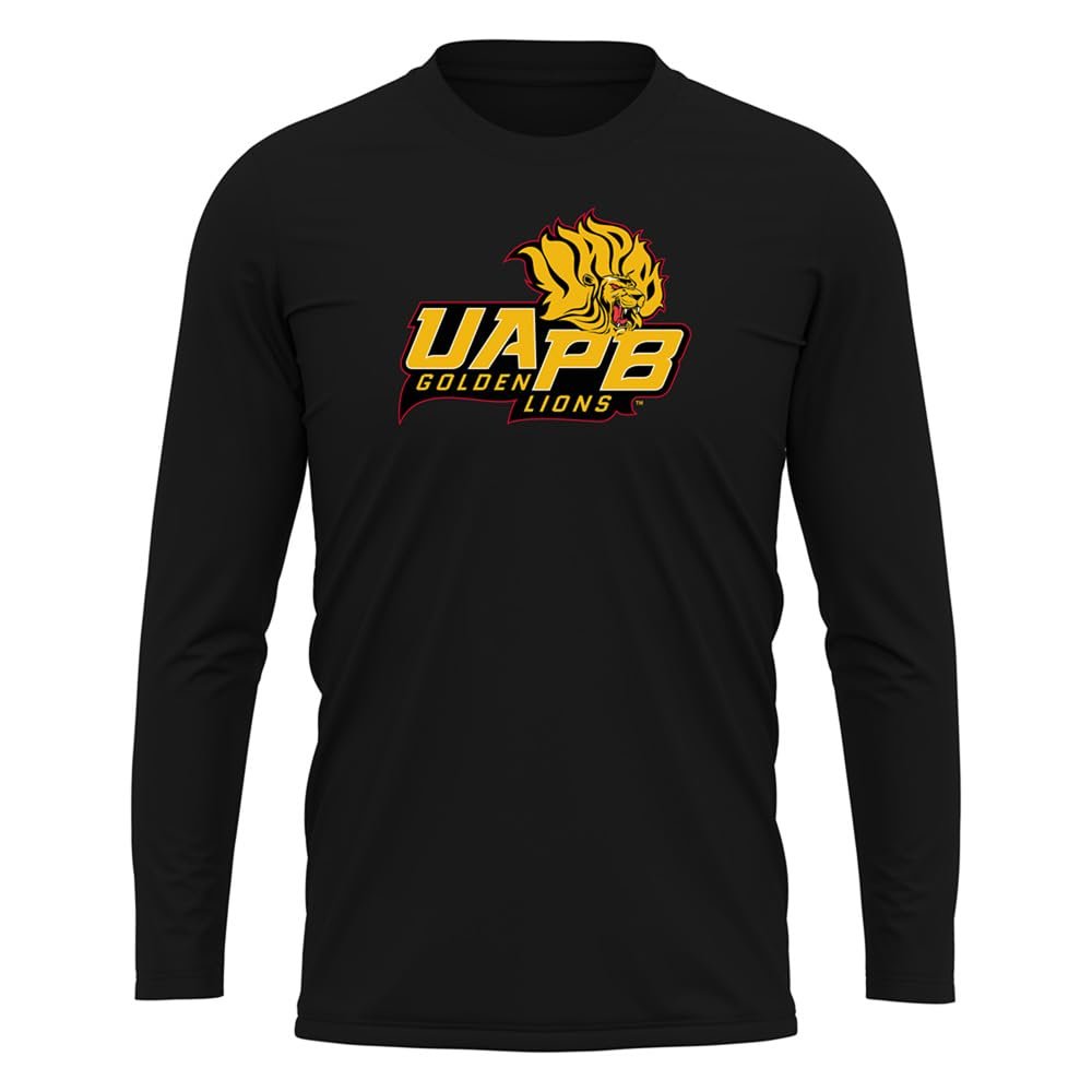 Campus Lab University of Arkansas at Pine Bluff Adult Men's Sport Long Sleeve Shirt Primary Logo, Black, Small