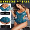 Avidlove Lingerie Women Sexy Body suits Lace Teddy Lingeries Boudior Outfits (Blue Geen,L) view 2