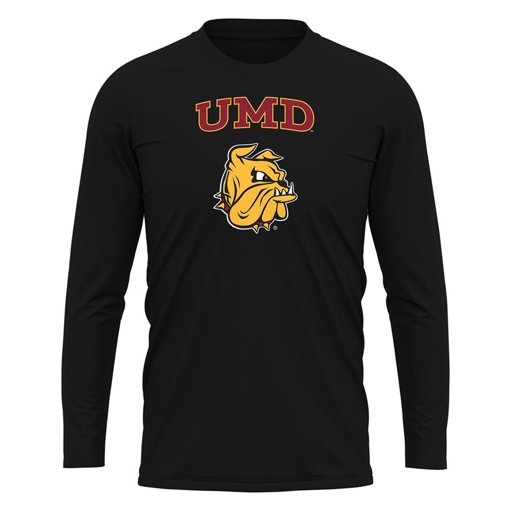Campus Lab University of Minnesota Duluth Adult Men's Sport Long Sleeve Shirt Primary Logo, Black, X-Large