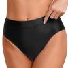 Agoky Womens Silk Panties High Cut Ballet Dance Underwear Shorts Glossy Dance Performance Briefs Black Medium view 3