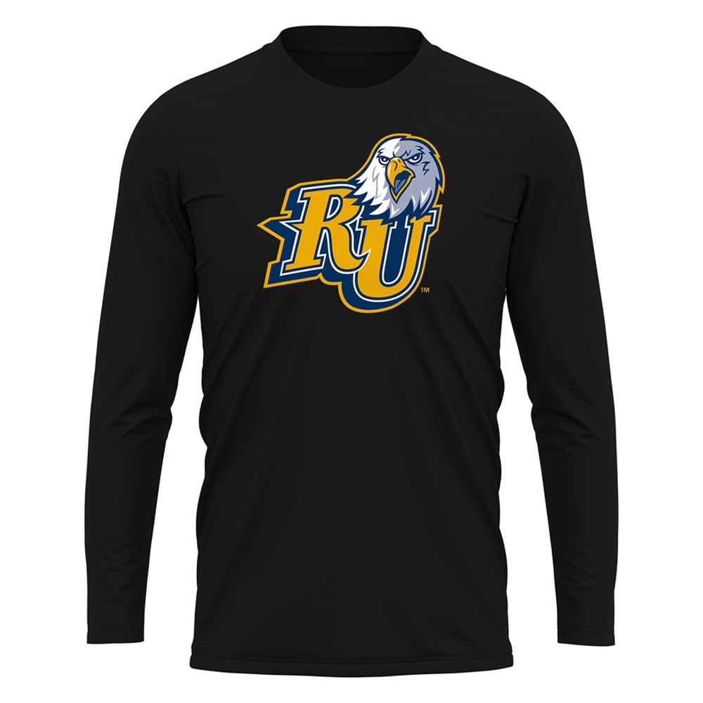 Campus Lab Reinhardt University Adult Men's Sport Long Sleeve Shirt Primary Logo, Black, X-Large