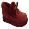 Women's Winter Flat Boots Warm Durable Shoes Fur Lining Ankle Snow Boots Flats Platform Thick Plush Walking Loafer Women's Ankle Boots (Color : Wine, Size : 4.5) view 1