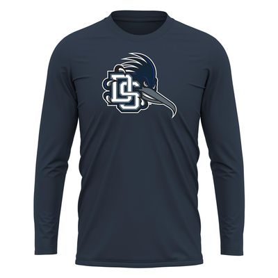 Campus Lab Dalton State College Adult Men's Sport Long Sleeve Shirt Primary Logo, Navy, Small