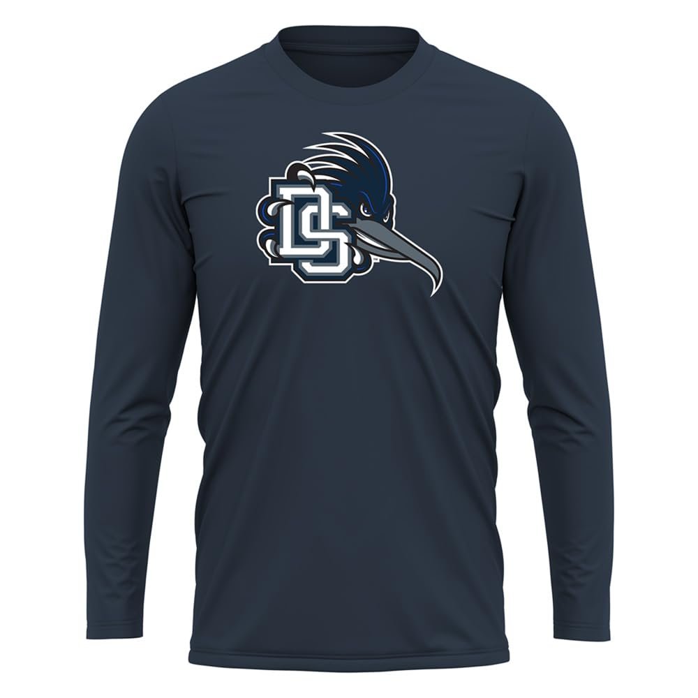 Campus Lab Dalton State College Adult Men's Sport Long Sleeve Shirt Primary Logo, Navy, Small