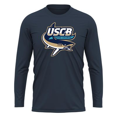 Campus Lab University of South Carolina Beaufort Adult Men's Sport Long Sleeve Shirt Primary Logo, Navy, Large