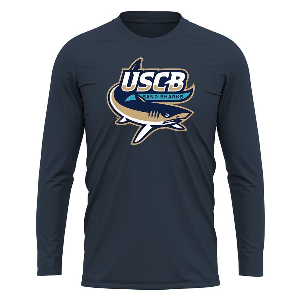 Campus Lab University of South Carolina Beaufort Adult Men's Sport Long Sleeve Shirt Primary Logo, Navy, Large