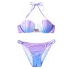 Dressnu Women's Bikini Swimsuit Gradient Shell Swimwear Purple 2 M view 1