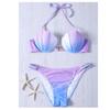 Dressnu Women's Bikini Swimsuit Gradient Shell Swimwear Purple 2 M view 3