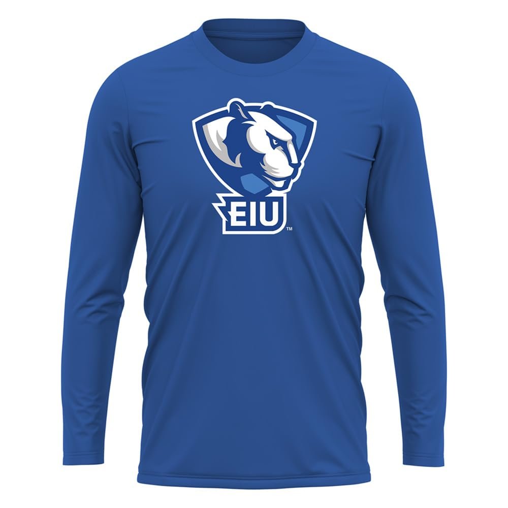 Campus Lab Eastern Illinois University Adult Men's Sport Long Sleeve Shirt Primary Logo, Royal, Large