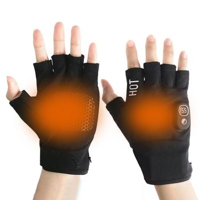 NURCOIOX Fingerless Heated Gloves with Screen Display Winter Office Working Hand Warmer Gloves 3 Temperature Half-Finger Electric Heated Glove Rechargeable Laptop Typing Writing Thermo Gloves-2000mAh