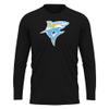 Campus Lab Long Island University Adult Men's Sport Long Sleeve Shirt Primary Logo, Black, Medium view 1