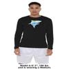 Campus Lab Long Island University Adult Men's Sport Long Sleeve Shirt Primary Logo, Black, Medium view 3