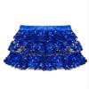 winying Kids Girls 3-Layers Ruffle Sequin Dance Mini Skirt Elastic Waist Sparkle Metallic Skirts for Fashion Party Royal Blue 12 Years view 3