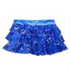winying Kids Girls 3-Layers Ruffle Sequin Dance Mini Skirt Elastic Waist Sparkle Metallic Skirts for Fashion Party Royal Blue 12 Years view 4