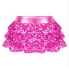 winying Kids Girls 3-Layers Ruffle Sequin Dance Mini Skirt Elastic Waist Sparkle Metallic Skirts for Fashion Party Hot Pink 12 Years view 1