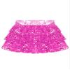 winying Kids Girls 3-Layers Ruffle Sequin Dance Mini Skirt Elastic Waist Sparkle Metallic Skirts for Fashion Party Hot Pink 12 Years view 3