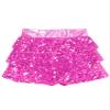 winying Kids Girls 3-Layers Ruffle Sequin Dance Mini Skirt Elastic Waist Sparkle Metallic Skirts for Fashion Party Hot Pink 12 Years view 4