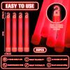 Sotiff 96 Pcs Bright 6 Inch Large Glow Sticks Bulk Emergency Glow in The Dark Sticks with 12 Hour Duration for Camping Hiking Outdoor Parties Activities Survival Storms (Red) view 2