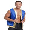 Lejafay Men Medieval Victorian Sleeveless Vest Gold Trims Figure Gothic Waistcoat Arabian Jacket Top Shiny Royal Blue A XX-Large view 2