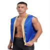 Lejafay Men Medieval Victorian Sleeveless Vest Gold Trims Figure Gothic Waistcoat Arabian Jacket Top Shiny Royal Blue A XX-Large view 3