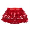 winying Kids Girls 3-Layers Ruffle Sequin Dance Mini Skirt Elastic Waist Sparkle Metallic Skirts for Fashion Party Red 12 Years view 1