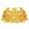 winying Kids Girls 3-Layers Ruffle Sequin Dance Mini Skirt Elastic Waist Sparkle Metallic Skirts for Fashion Party Gold 4 Years view 1