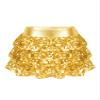 winying Kids Girls 3-Layers Ruffle Sequin Dance Mini Skirt Elastic Waist Sparkle Metallic Skirts for Fashion Party Gold 4 Years view 2