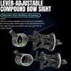 Compound Bow Sight - Aluminum Alloy Archery Sight, 0.019" Fiber Optic, Quick Micro-Adjustable with Sight Light Aim Tool Accessory (Double-Pin Sight) view 2