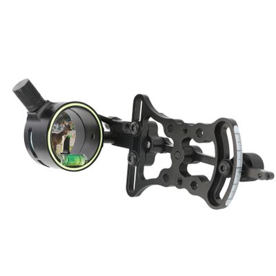 Compound Bow Sight - Aluminum Alloy Archery Sight, 0.019" Fiber Optic, Quick Micro-Adjustable with Sight Light Aim Tool Accessory (Single-Pin Sight)