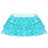 winying Kids Girls 3-Layers Ruffle Sequin Dance Mini Skirt Elastic Waist Sparkle Metallic Skirts for Fashion Party Light Blue 8 Years view 4