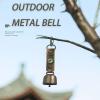 Dxcaicc Bell with Magnetic Silencer, Leather Cast Iron Wind Bell,Outdoor Bells with Leather Strap,Bear Bells for Home Garden Yard Decor,Hiking,Biking,Camping,Black view 2