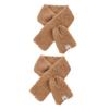Amosfun 2pcs Plush Furry Scarf for Women Thick Neck Warmer Wrap for Cold Weather Rectangle Design for Skiing Cycling and Outdoor Activities Cute Bear Color view 1