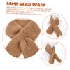 Amosfun 2pcs Plush Furry Scarf for Women Thick Neck Warmer Wrap for Cold Weather Rectangle Design for Skiing Cycling and Outdoor Activities Cute Bear Color view 3