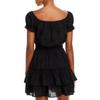Aqua Swim Womens Cotton Peasant Cover-Up Black S view 2