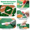 Baseball Coach Clipboard, Anglecai Double-Sided Dry Erase Baseball Lineup Board for Softball Dugout Board Baseball Coaching Board with 30 Lineup Card/ 10 Magnet/2 Marker/2 Hook (Green) view 4