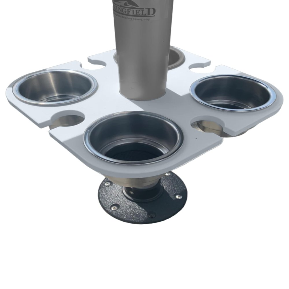 4 Place Cup Holder for Boat Table Posts (Gray)
