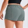 CRZ YOGA Girls Feathery-Fit Soft Athletic Shorts with Zipper Pocket - Tennis Soccer Running Casual Liner Kids Teen Grey Sage XX-Large view 3