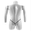 Piameywen Men's Mesh Wrestling Suit Deep U Neck Top High Cut Dance Leotard Bodysuit Backless Underwear view 3