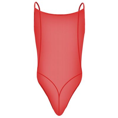 Piameywen Men's Breathable Mesh Bodysuits One Piece Wrestling Singlet Jumpsuit Leotard Stage Clothing