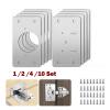 VNE 2/4/10Pcs Cabinet Hinge Repair Plate Kit Hinges Repair Cupboard Door Hinge Mounting Fixing Plates with Screws Furniture Hardware (Color : 4pair) view 2