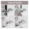 VNE 2/4/10Pcs Cabinet Hinge Repair Plate Kit Hinges Repair Cupboard Door Hinge Mounting Fixing Plates with Screws Furniture Hardware (Color : 4pair) view 3