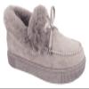 Women's Winter Flat Boots Warm Durable Shoes Fur Lining Ankle Snow Boots Flats Platform Thick Plush Walking Loafer Women's Ankle Boots (Color : Gray, Size : 8) view 1