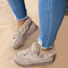 Women's Winter Flat Boots Warm Durable Shoes Fur Lining Ankle Snow Boots Flats Platform Thick Plush Walking Loafer Women's Ankle Boots (Color : Gray, Size : 8) view 4