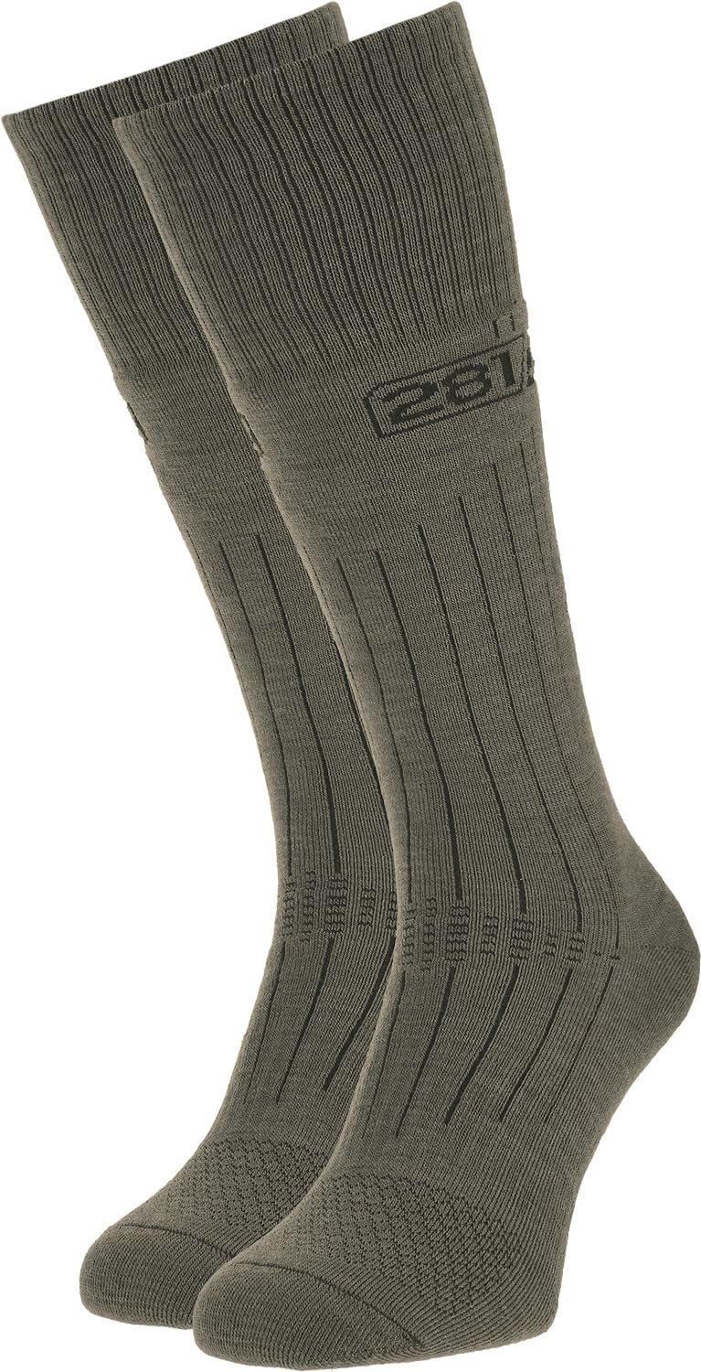 281Z Military Winter Cushioned Mid-Calf Wool Boot Socks - Tactical Trekking Hiking Outdoor Hunting (Olive Drab, Small 2 Pairs Pack)
